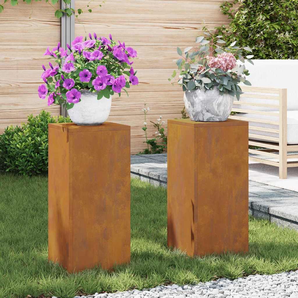 Supporti per piante 2 pcs Ruggine 24 x 24 x 55 cm 865819