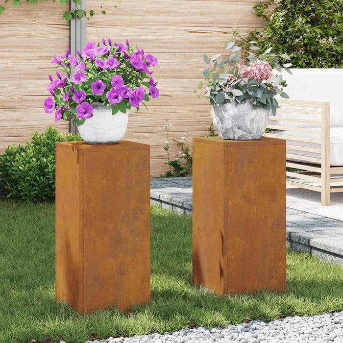 Supporti per piante 2 pcs Ruggine 24 x 24 x 55 cm 865819