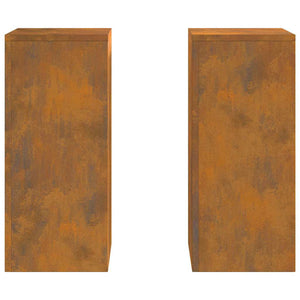 Supporti per piante 2 pcs Ruggine 24 x 24 x 55 cm 865819