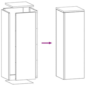 Supporti per piante 2 pcs Nero 24 x 24 x 75 cm Acciaio 865820