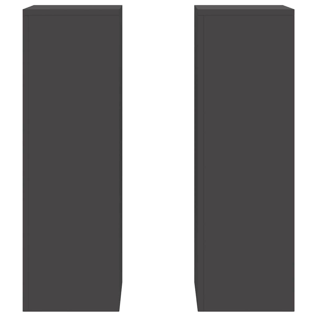 Supporti per piante 2 pcs Nero 24 x 24 x 75 cm Acciaio 865820