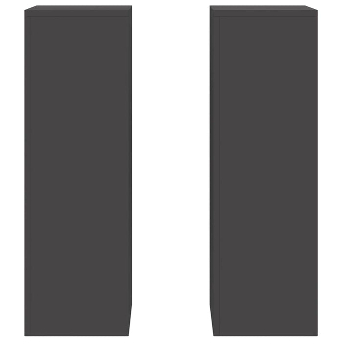 Supporti per piante 2 pcs Nero 24 x 24 x 75 cm Acciaio 865820