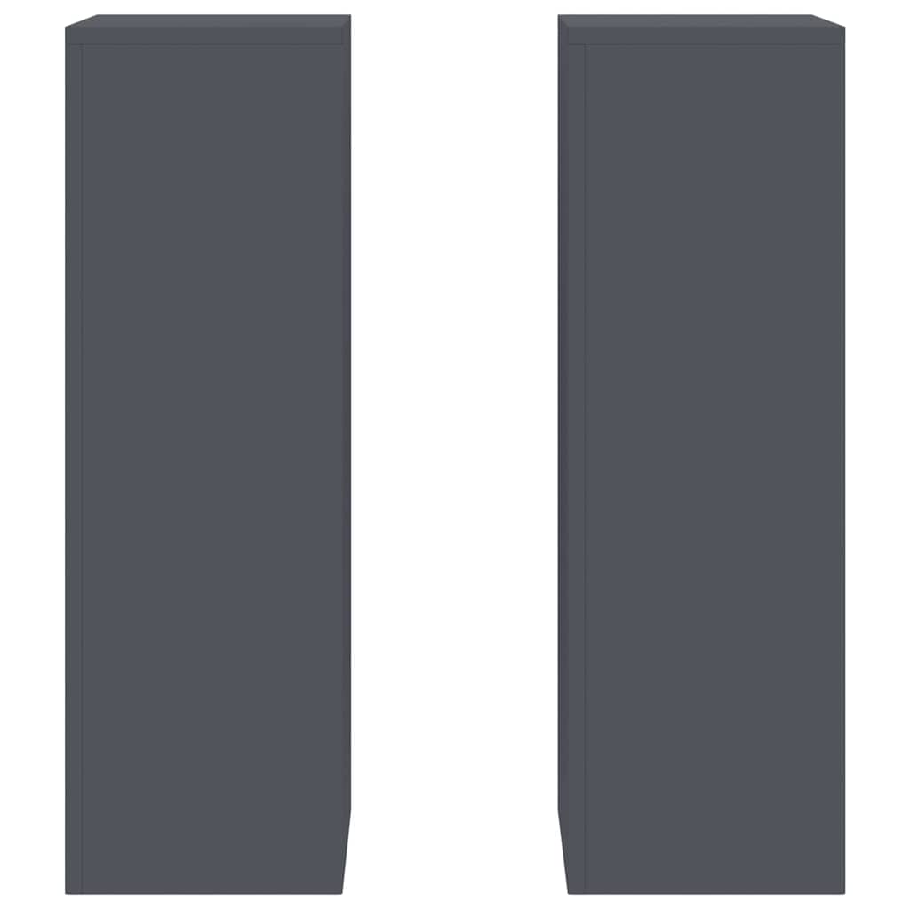 Supporti per piante 2 pcs Antracite 24 x 24 x 75 cm Acciaio 865822