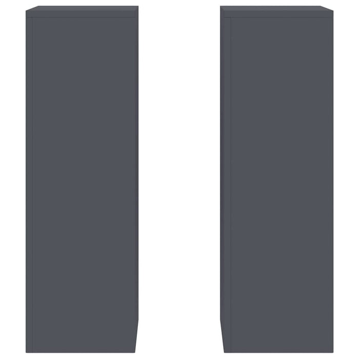 Supporti per piante 2 pcs Antracite 24 x 24 x 75 cm Acciaio 865822