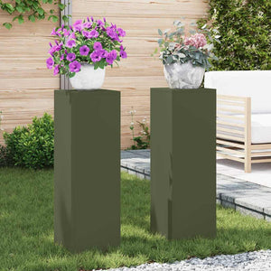 Supporti per piante 2 pcs Oliver verde 24 x 24 x 75 cm Acciaio 865823
