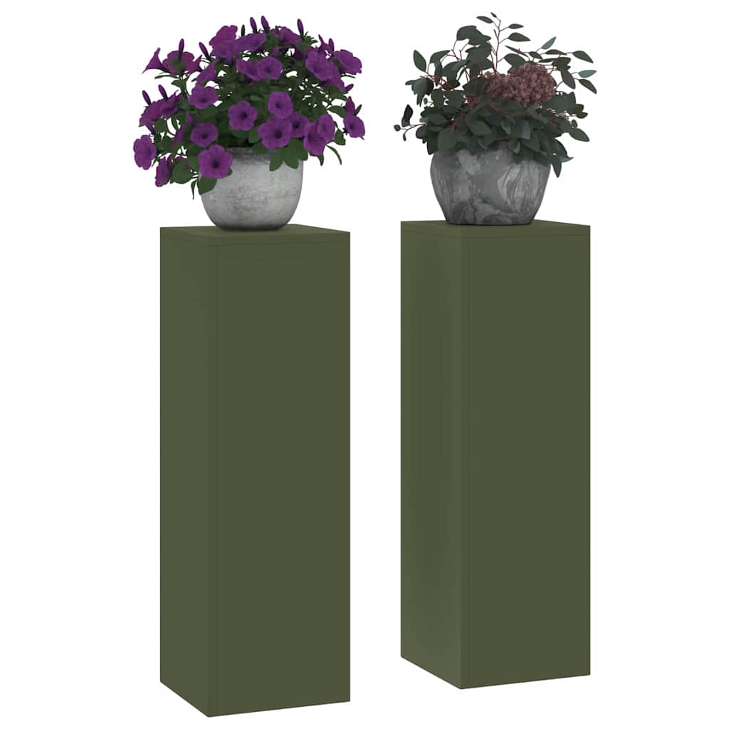 Supporti per piante 2 pcs Oliver verde 24 x 24 x 75 cm Acciaio 865823