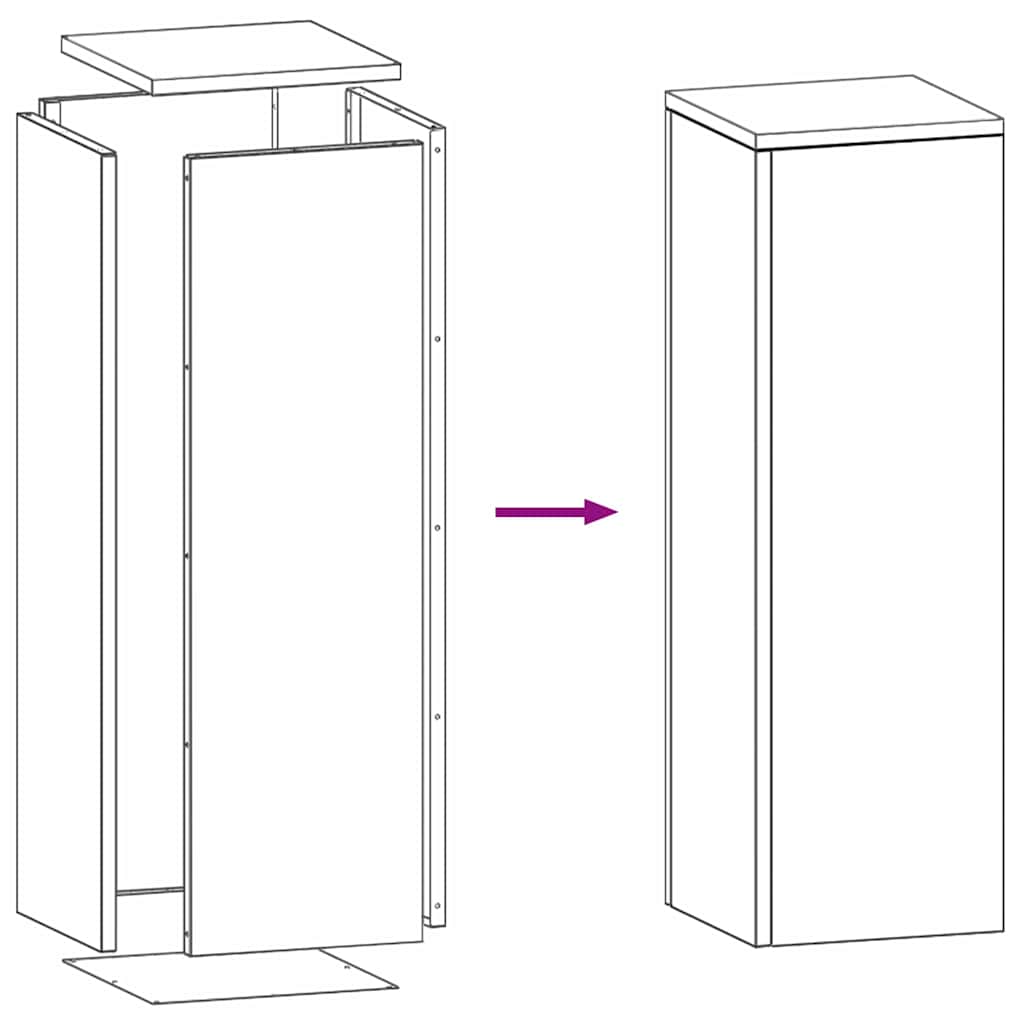 Supporto per piante 2 pcs Ruggine 24 x 24 x 75 cm 865826