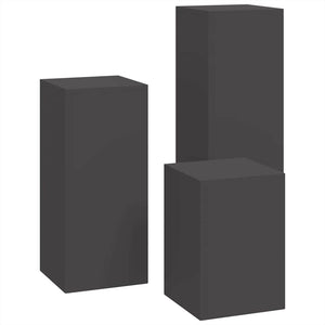 Supporti per piante 3 pcs Nero 24 x 24 x 75 cm Acciaio 865827