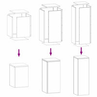 Supporti per piante 3 pcs Antracite 24 x 24 x 75 cm Acciaio 865829