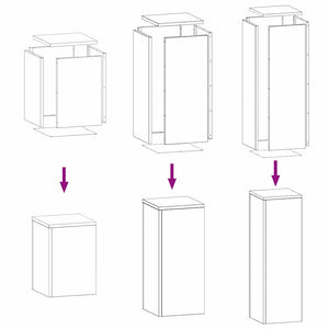 Supporti per piante 3 pcs Antracite 24 x 24 x 75 cm Acciaio 865829