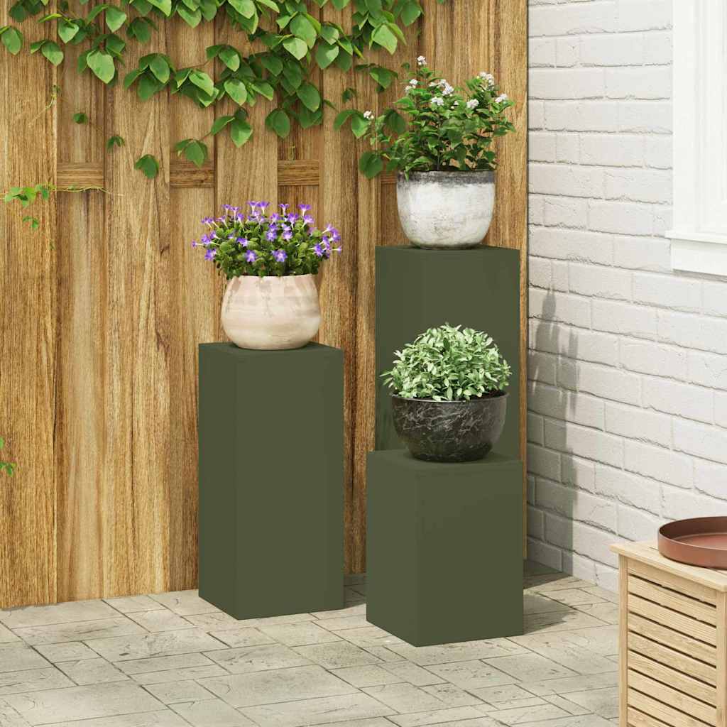 Supporti per piante 3 pcs Oliver verde 24 x 24 x 75 cm Acciaio 865830