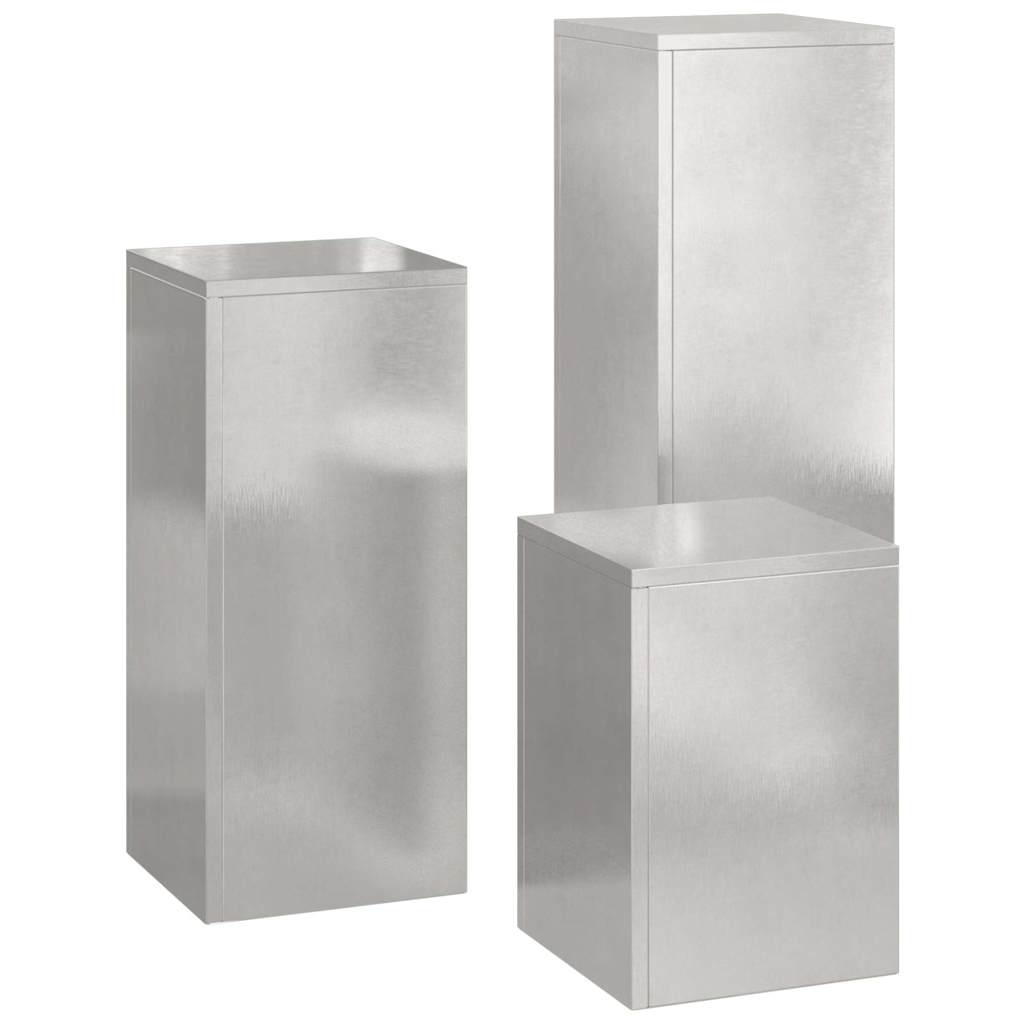 Supporti per piante 3 pcs Argento 24 x 24 x 75 cm 865831
