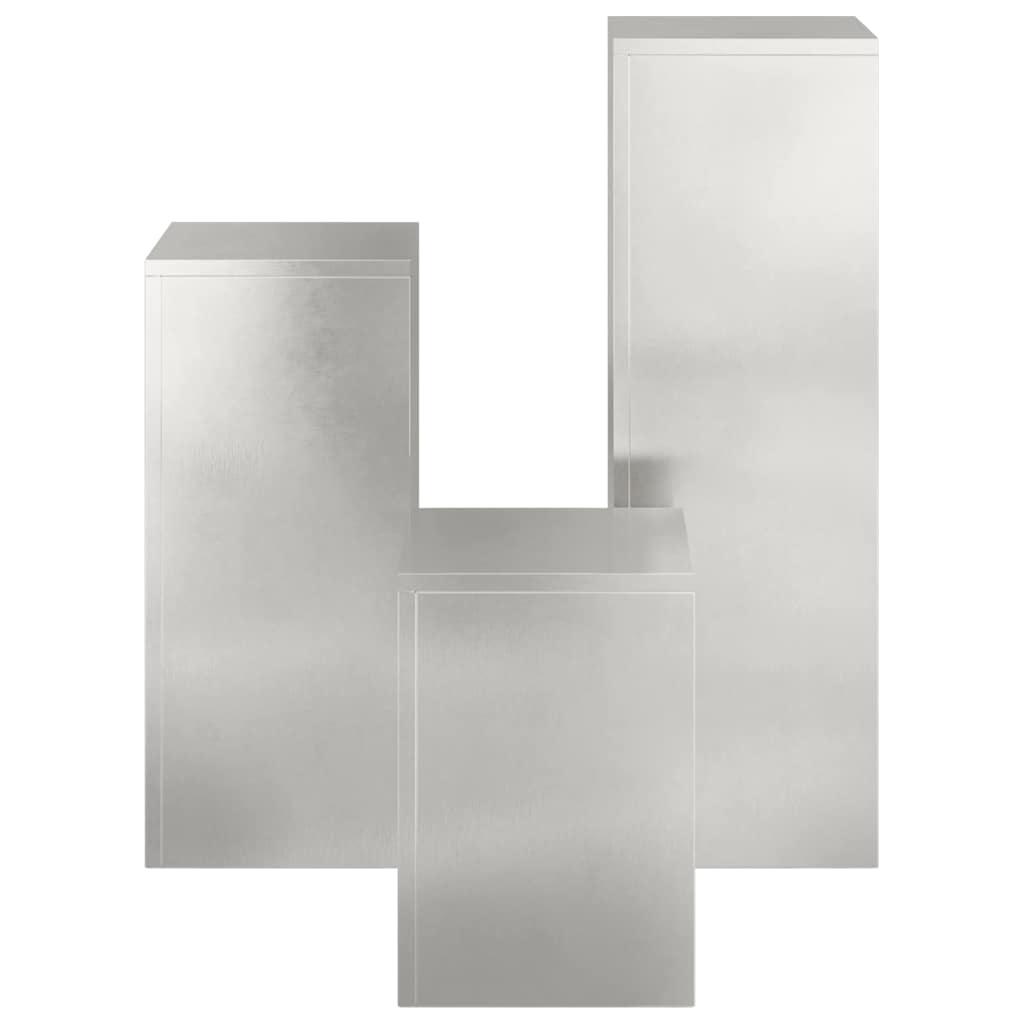 Supporti per piante 3 pcs Argento 24 x 24 x 75 cm 865831