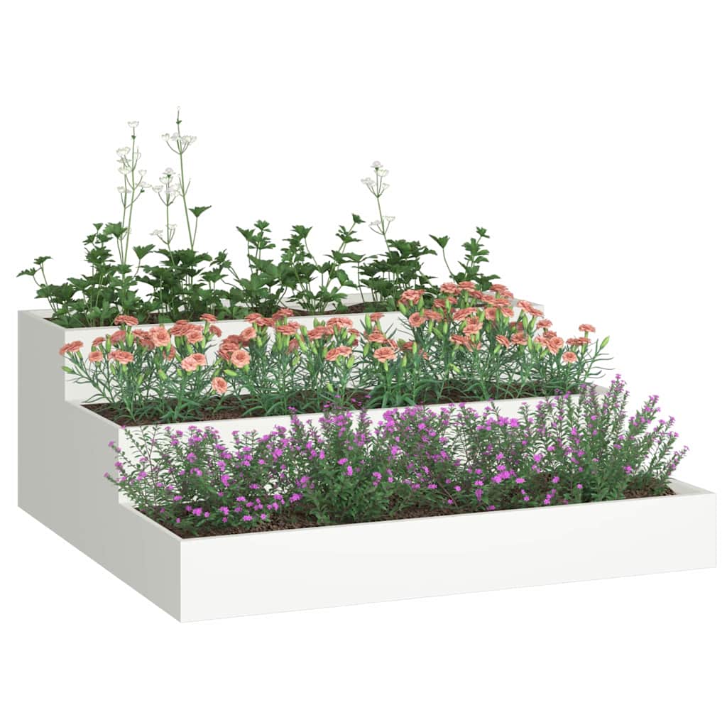 Vaso da giardino-Fioriera da Esterno-Contenitore per Piante Bianco 90 x 90 x 35 cm