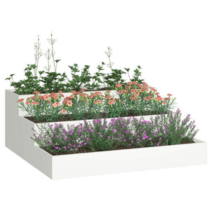 Vaso da giardino-Fioriera da Esterno-Contenitore per Piante Bianco 90 x 90 x 35 cm