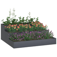 Vaso da giardino-Fioriera da Esterno-Contenitore per Piante Antracite 90 x 90 x 35 cm