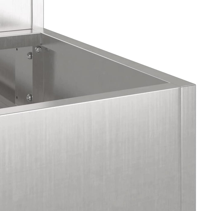 Vaso da giardino-Fioriera da Esterno-Contenitore per Piante Argento 90 x 90 x 35 cm Acciaio inossidabile