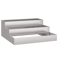 Vaso da giardino-Fioriera da Esterno-Contenitore per Piante Argento 90 x 90 x 35 cm Acciaio inossidabile