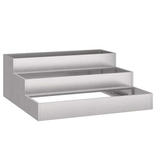 Vaso da giardino-Fioriera da Esterno-Contenitore per Piante Argento 90 x 90 x 35 cm Acciaio inossidabile