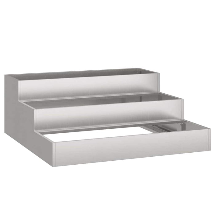 Vaso da giardino-Fioriera da Esterno-Contenitore per Piante Argento 90 x 90 x 35 cm Acciaio inossidabile