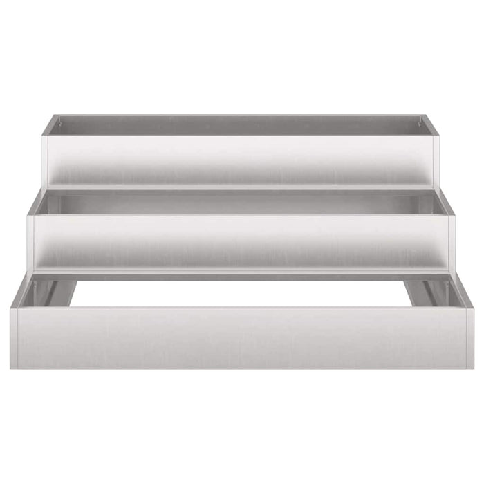 Vaso da giardino-Fioriera da Esterno-Contenitore per Piante Argento 90 x 90 x 35 cm Acciaio inossidabile