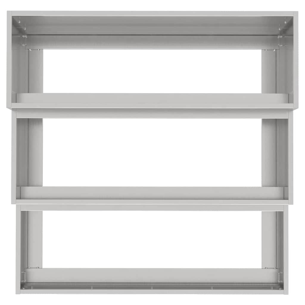 Vaso da giardino-Fioriera da Esterno-Contenitore per Piante Argento 90 x 90 x 35 cm Acciaio inossidabile