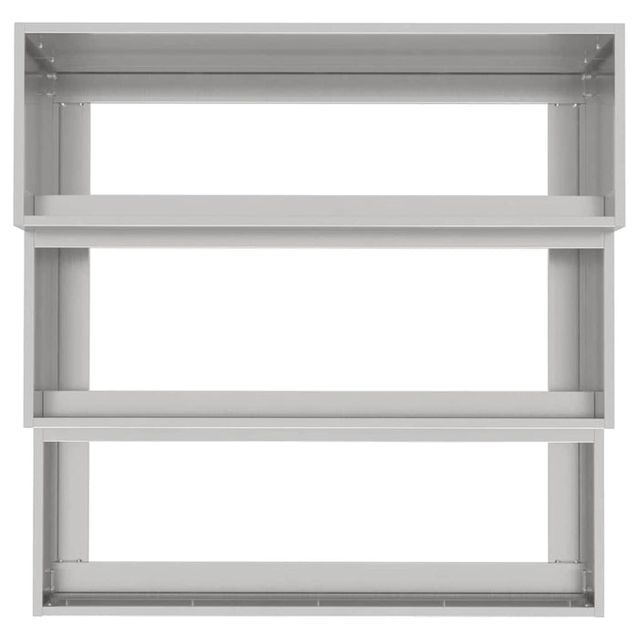 Vaso da giardino-Fioriera da Esterno-Contenitore per Piante Argento 90 x 90 x 35 cm Acciaio inossidabile