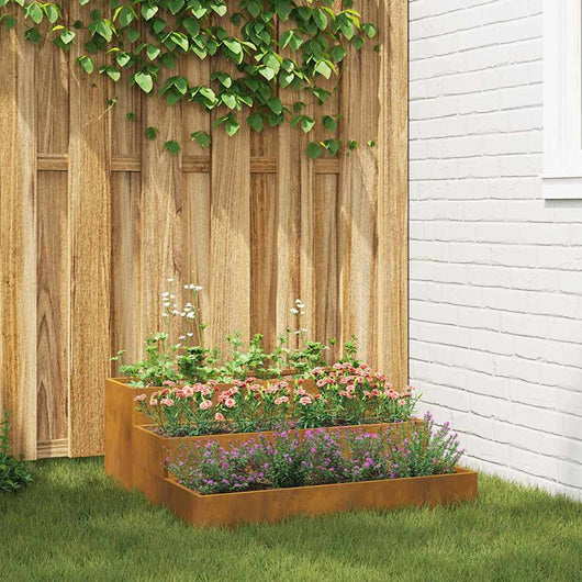 Vaso da giardino-Fioriera Esterno-Contenitore per Piante Ruggine 90 x 90 x 35 cm Acciaio CorTen