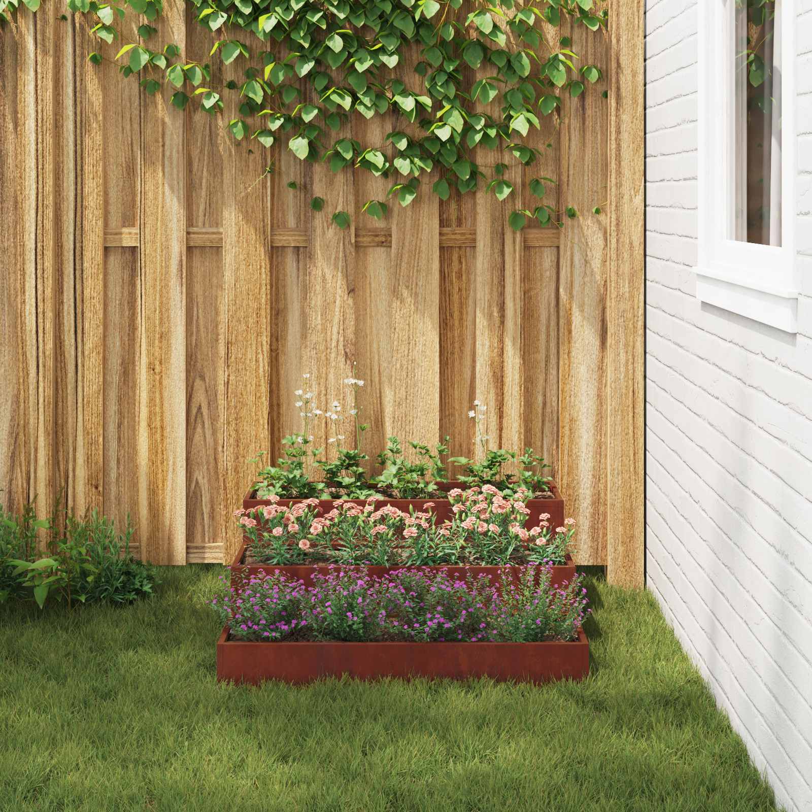 Vaso da giardino Ruggine 90 x 90 x 35 cm 865840