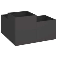 Vaso da giardino-Fioriera Esterno-Contenitore per Piante Nero 80 x 80 x 48 cm Acciaio