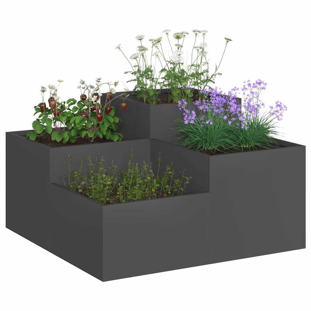 Vaso da giardino Nero 80 x 80 x 48 cm Acciaio 865841