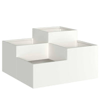 Vaso da giardino-Fioriera da Esterno-Contenitore per Piante Bianco 80 x 80 x 48 cm Acciaio