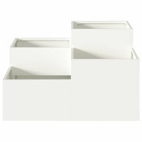 Vaso da giardino-Fioriera da Esterno-Contenitore per Piante Bianco 80 x 80 x 48 cm Acciaio