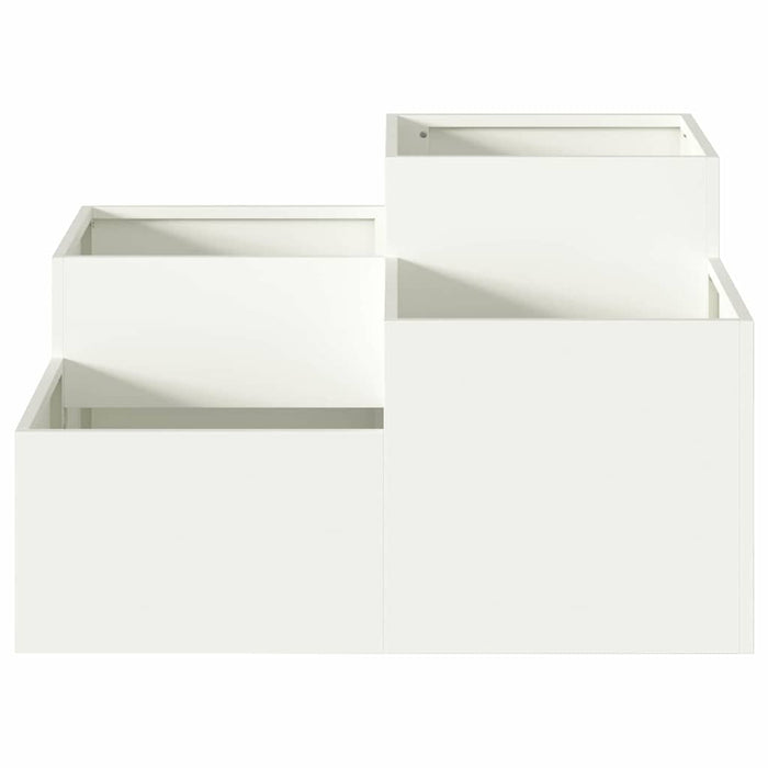 Vaso da giardino-Fioriera da Esterno-Contenitore per Piante Bianco 80 x 80 x 48 cm Acciaio