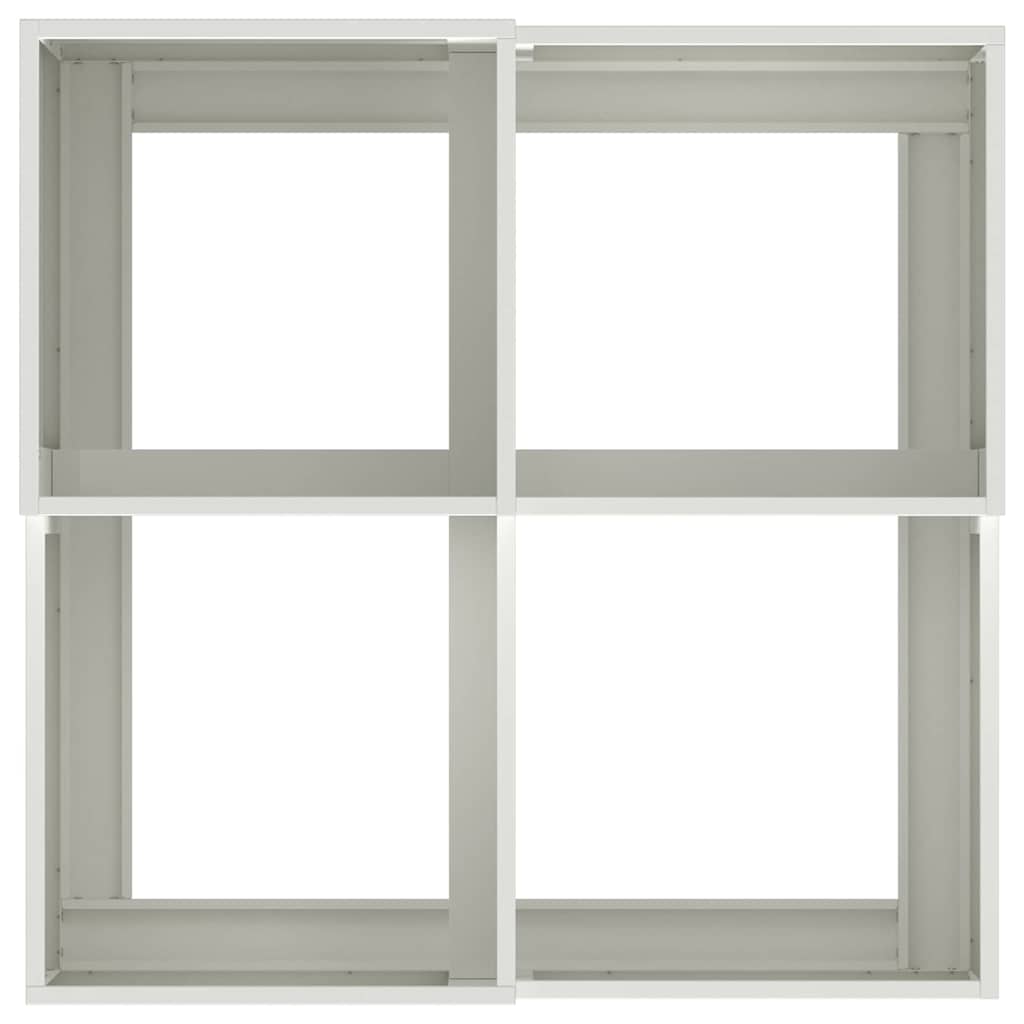 Vaso da giardino-Fioriera da Esterno-Contenitore per Piante Bianco 80 x 80 x 48 cm Acciaio