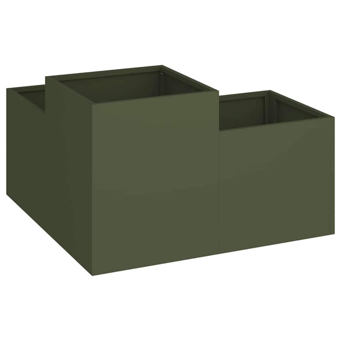 Vaso da giardino-Fioriera Esterno-Contenitore per Piante Oliver verde 80 x 80 x 48 cm Acciaio