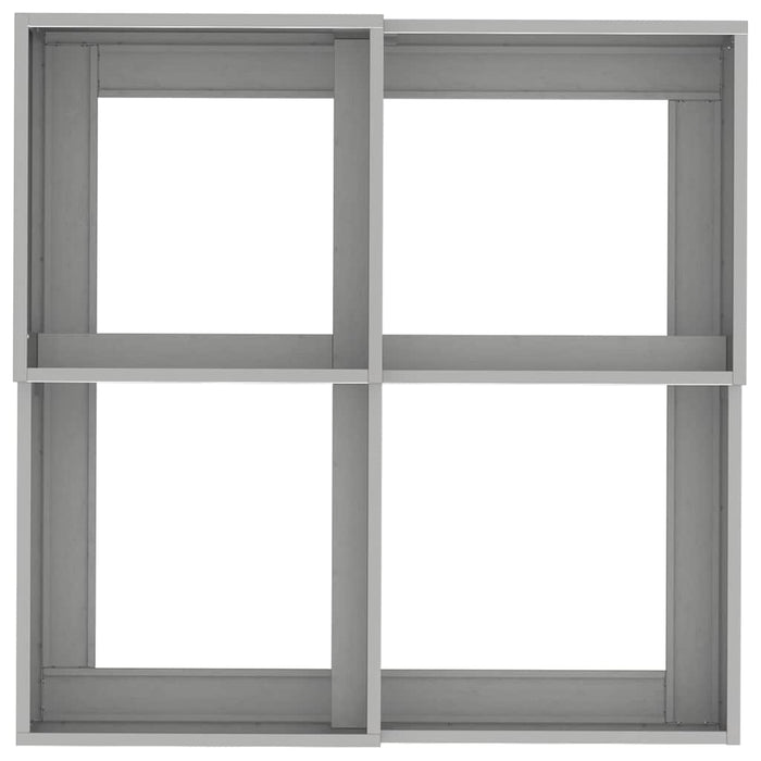 Vaso da giardino-Fioriera da Esterno-Contenitore per Piante Argento 80 x 80 x 48 cm Acciaio inossidabile