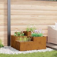 Vaso da giardino-Fioriera Esterno-Contenitore per Piante Ruggine 80 x 80 x 48 cm Acciaio CorTen