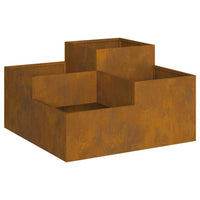 Vaso da giardino-Fioriera Esterno-Contenitore per Piante Ruggine 80 x 80 x 48 cm Acciaio CorTen