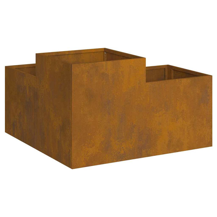 Vaso da giardino-Fioriera Esterno-Contenitore per Piante Ruggine 80 x 80 x 48 cm Acciaio CorTen