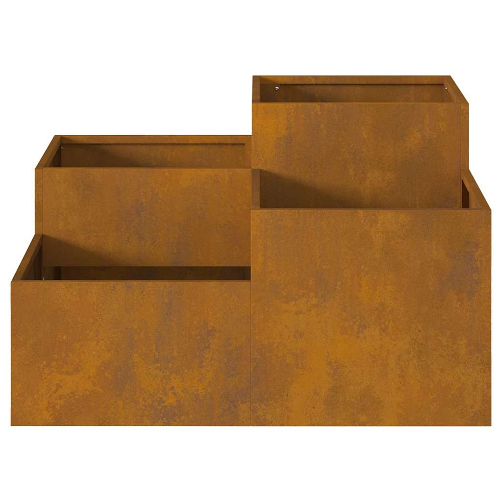 Vaso da giardino-Fioriera Esterno-Contenitore per Piante Ruggine 80 x 80 x 48 cm Acciaio CorTen