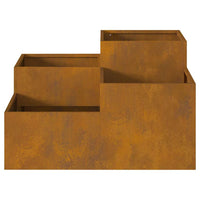 Vaso da giardino-Fioriera Esterno-Contenitore per Piante Ruggine 80 x 80 x 48 cm Acciaio CorTen