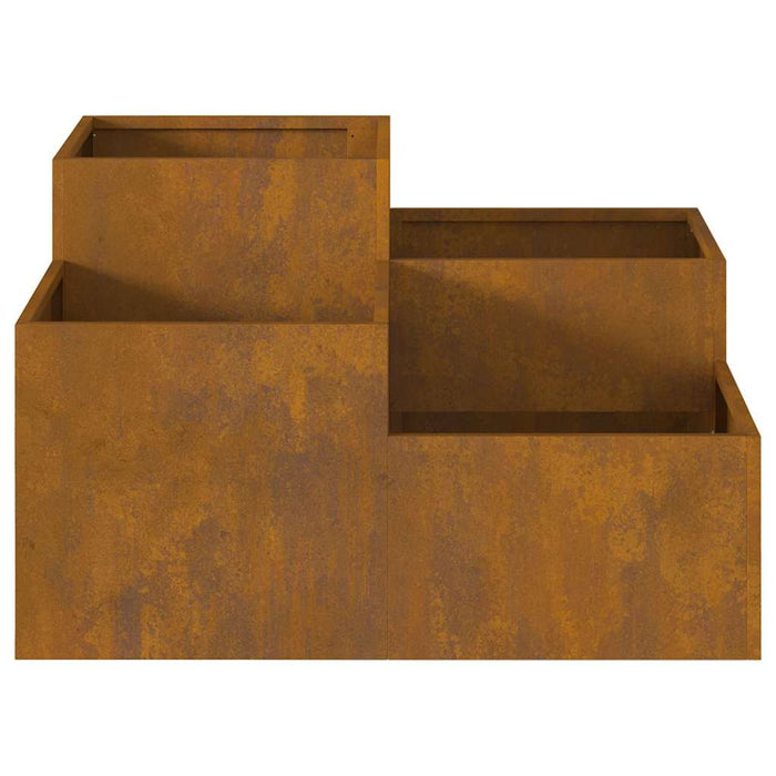 Vaso da giardino-Fioriera Esterno-Contenitore per Piante Ruggine 80 x 80 x 48 cm Acciaio CorTen