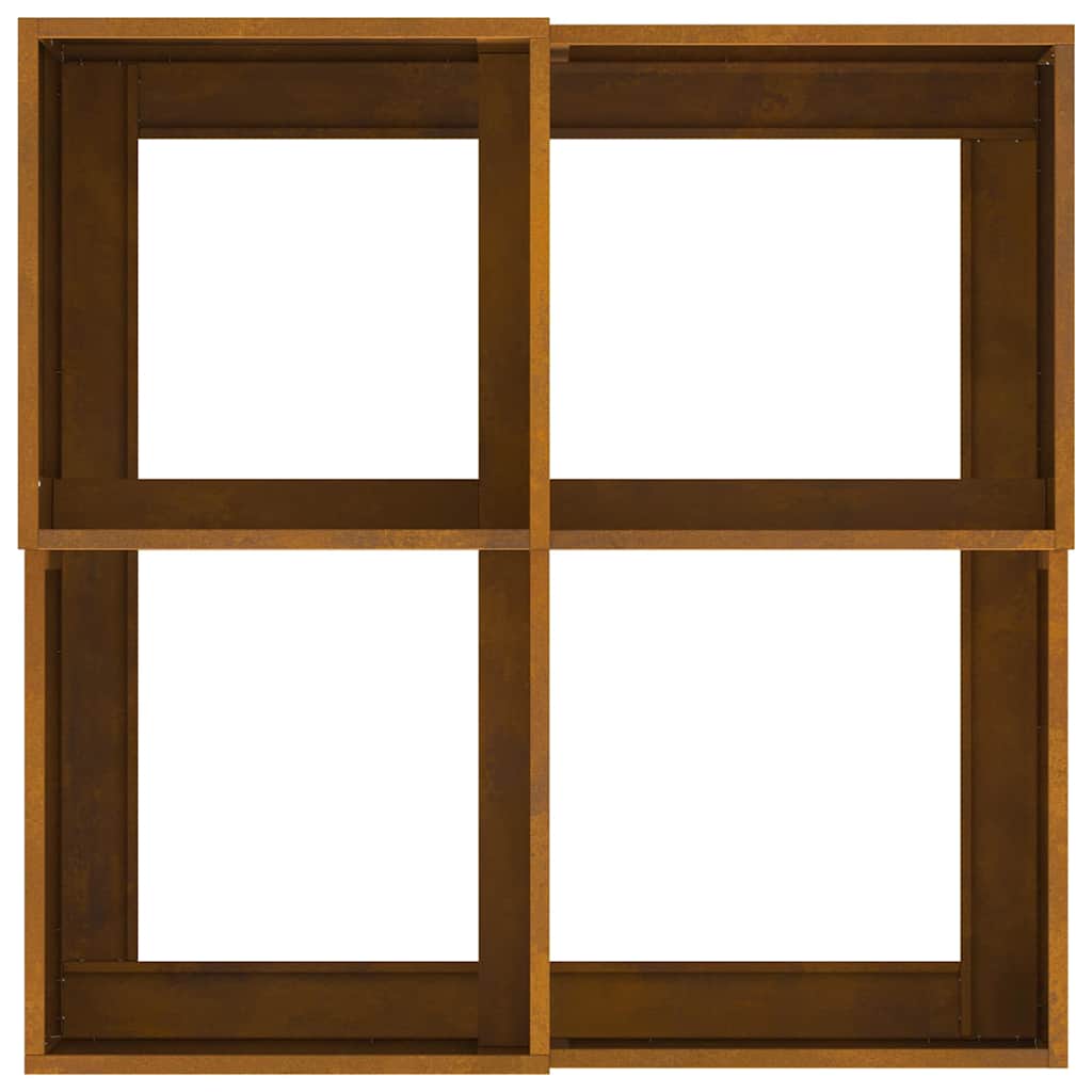 Vaso da giardino-Fioriera Esterno-Contenitore per Piante Ruggine 80 x 80 x 48 cm Acciaio CorTen