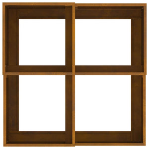 Vaso da giardino-Fioriera Esterno-Contenitore per Piante Ruggine 80 x 80 x 48 cm Acciaio CorTen