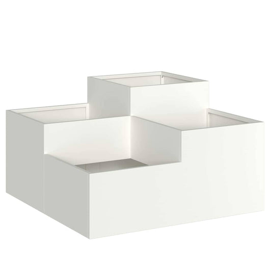 Vaso da giardino-Fioriera da Esterno-Contenitore per Piante Bianco 100 x 100 x 48 cm Acciaio