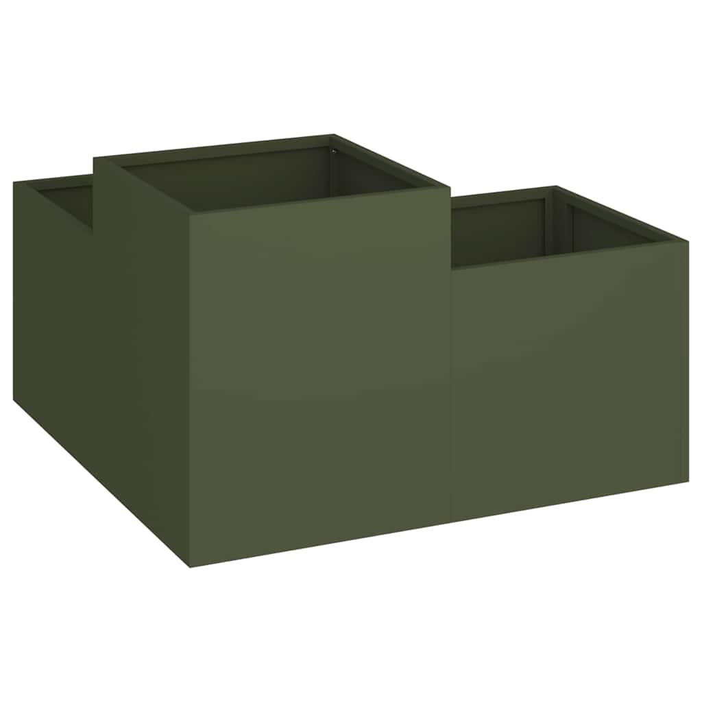 Vaso da giardino Oliver verde 100 x 100 x 48 cm Acciaio 865851