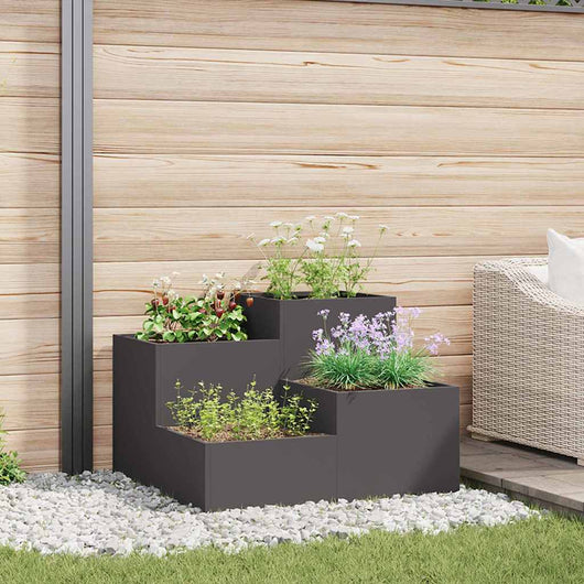 Vaso da giardino Nero 80 x 80 x 60 cm Acciaio 865855