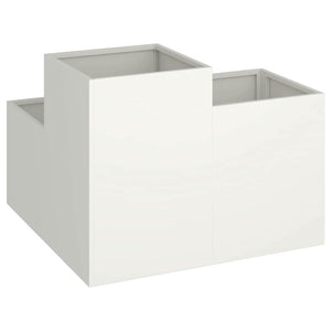 Vaso da giardino Bianco 80 x 80 x 60 cm Acciaio 865856