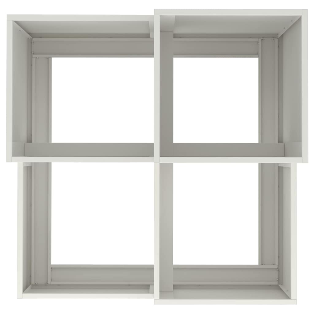 Vaso da giardino-Fioriera da Esterno-Contenitore per Piante Bianco 80 x 80 x 60 cm Acciaio